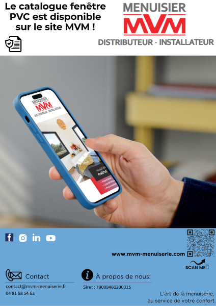 Le catalogue fenêtre PVC sur le site - MVM menuisier Lyon Rhône
