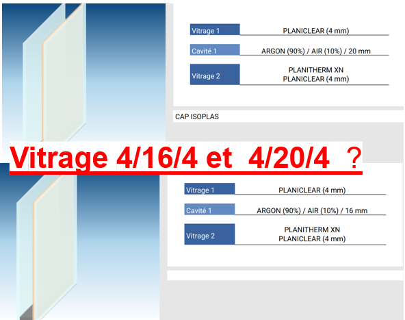 QUE CHOISIR ENTRE UN DOUBLE VITRAGE  4/16/4  et  4/20/4  ?