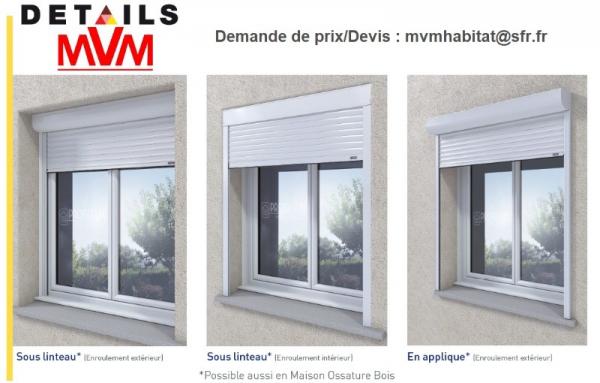 VOLETS MVM Menuisier Rhône- Solaire / Electrique ou manuel