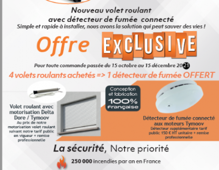 OFFRE DU MOMENT  - 4 volets roulants achetés => 1 détecteur de fumée connecté OFFERT