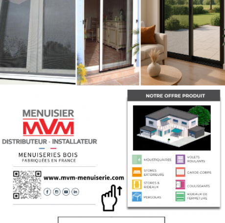 La moustiquaire enroulable verticale motorisé - MVM menuisier Lyon Rhône
