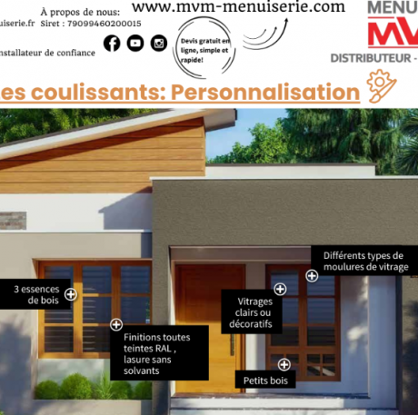 Les coulissants: Personnalisation - MVM menuisier Lyon Rhône