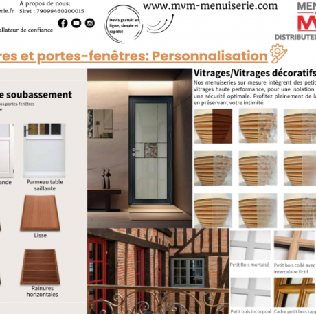 Les fenêtres et portes-fenêtres: Panneaux de soubassements, vitrages et petits bois - MVM menuisier Lyon Rhône