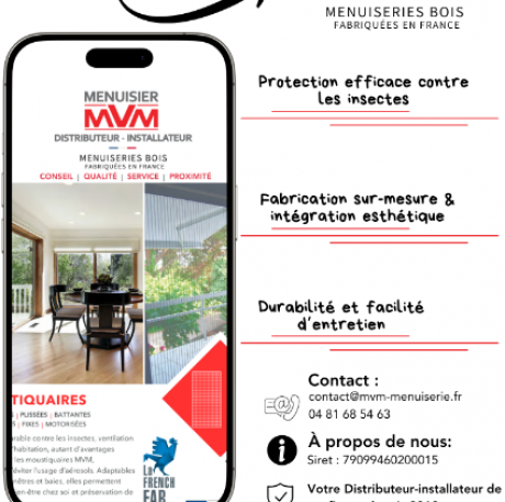 Le Catalogue moustiquaire est présent sur le site - MVM menuisier Lyon Rhône