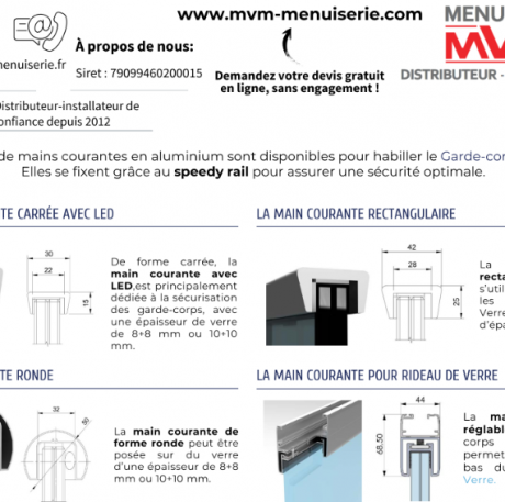 Le garde corps : les mains courantes - MVM menuisier Lyon Rhône