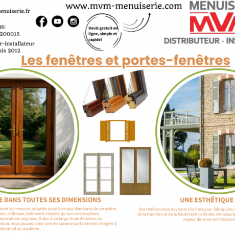 Les fenêtres et portes-fenêtres - MVM menuisier Lyon Rhône