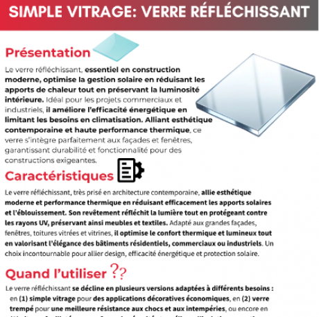 Simple vitrage: VERRE RÉFLÉCHISSANT - MVM menuisier Lyon Rhône