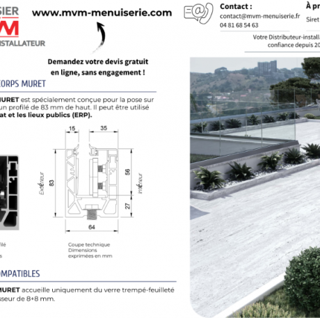 Le garde-corps muret - MVM menuisier Lyon Rhône