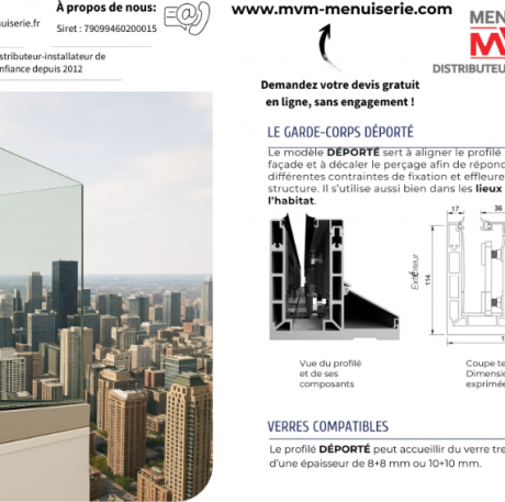 Le garde garde-corps déporté - MVM menuisier Lyon Rhône