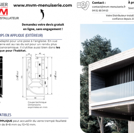 Le garde corps en applique (extérieur)  - MVM menuisier Lyon Rhône