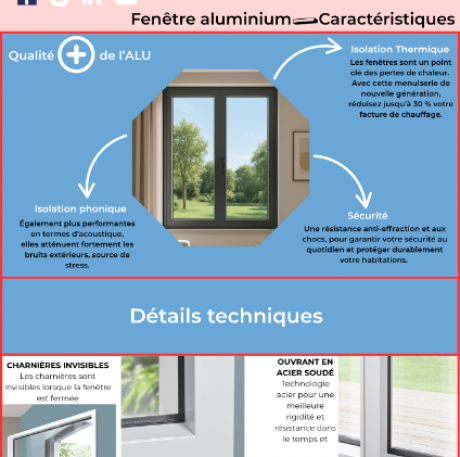 Caractéristiques de la fenêtre ALU - MVM menuisier Lyon Rhône